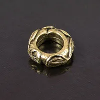 12mm Twisted Edge Spacer Bead 3.75mm Thick w/6mm hole, Vintage Brass, ea