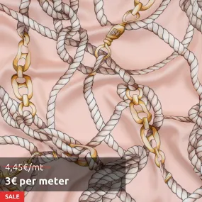 20 MTS ROLL - Fluid Printed Twill Satin - Chains - Double Face - OFFER: 3€/MT