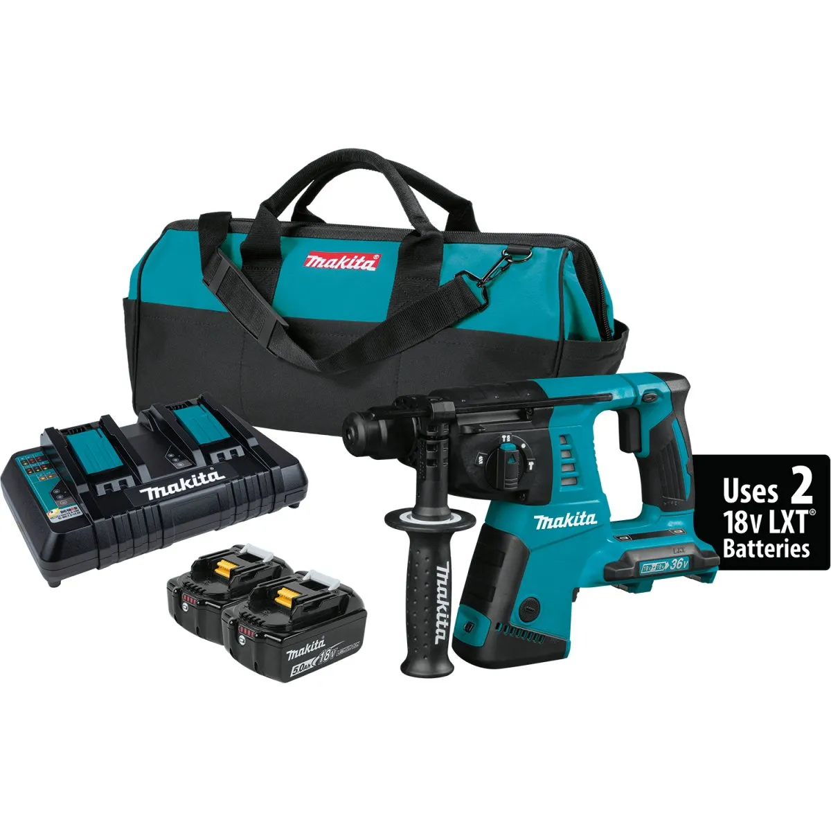 36V (18V X2) LXT® 1" Rotary Hammer, accepts SDS‑PLUS bits (5.0Ah)