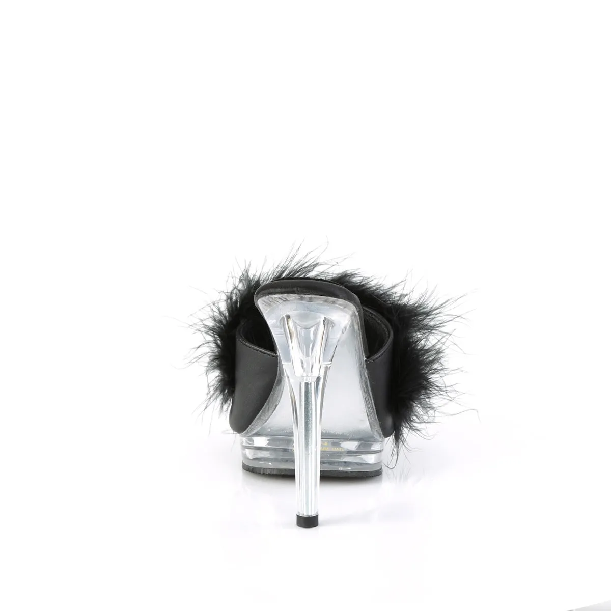 5 Inch Heel GLORY-501F-8 Black Fur Clear