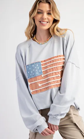 American Flag Pullover