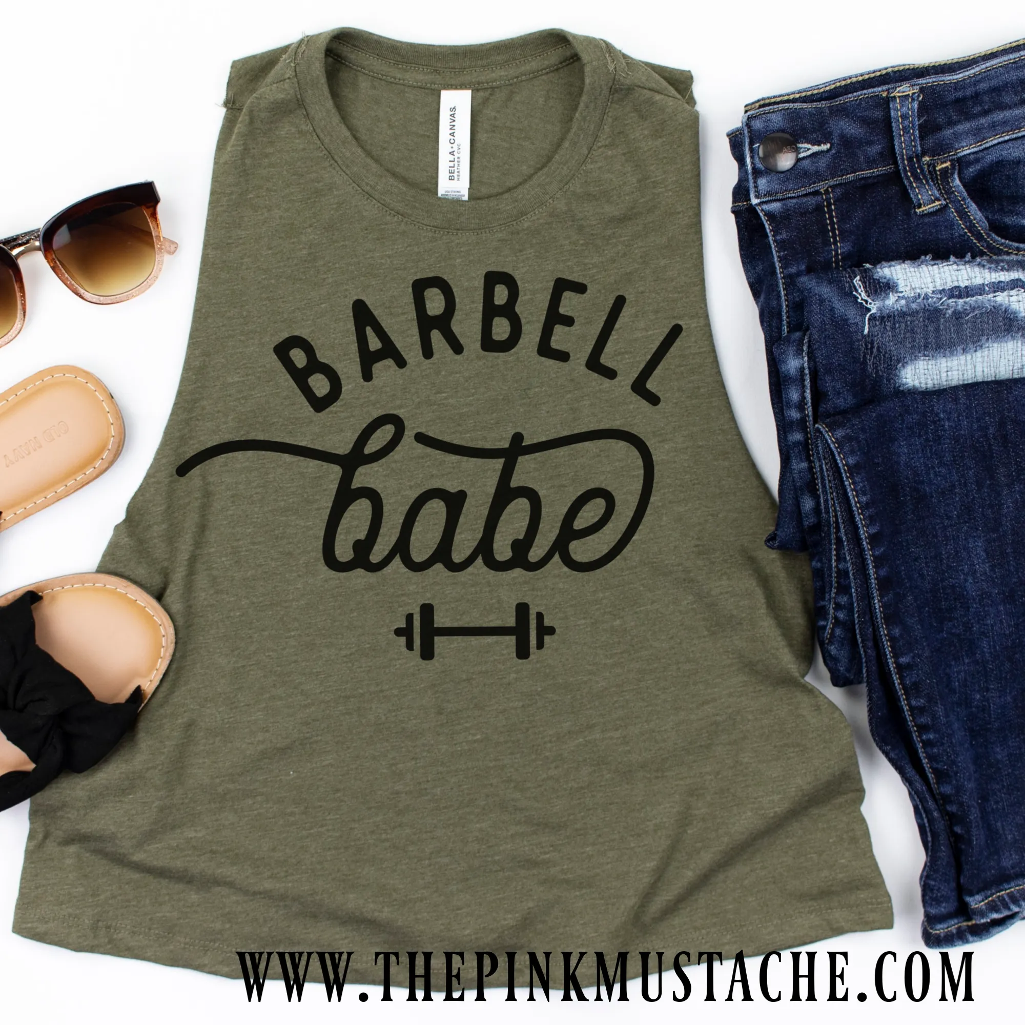 Barbell Babe Cropped Tank / Crossfit / Workout Tank