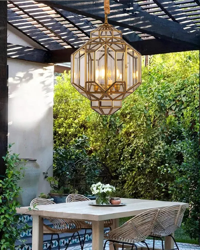 Brass Flush Mount Pendant Light