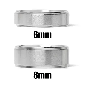 Brushed Flat Center with Polished Edge Stainless Steel Ring / CFR0002