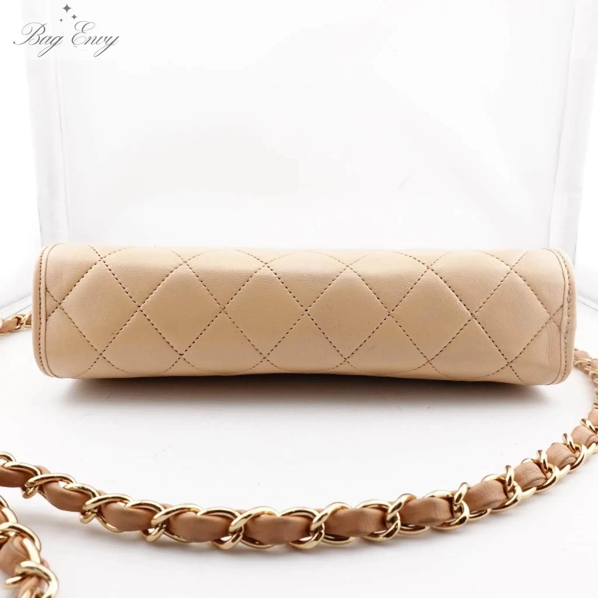 CHANEL Lambskin French Frame Clutch with Chain