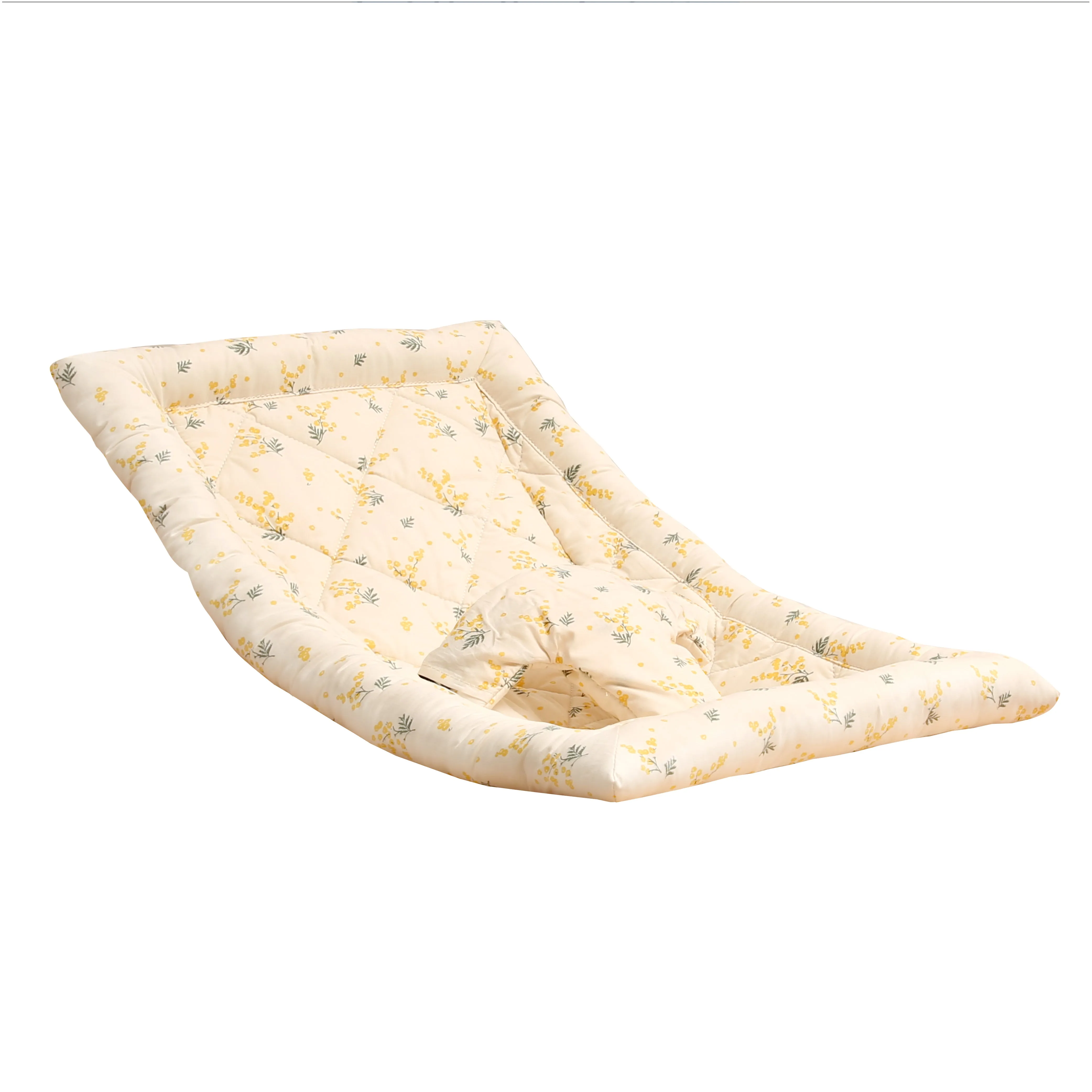 Charlie Crane LEVO Baby Rocker - Beech Frame with Mimosa Fabric