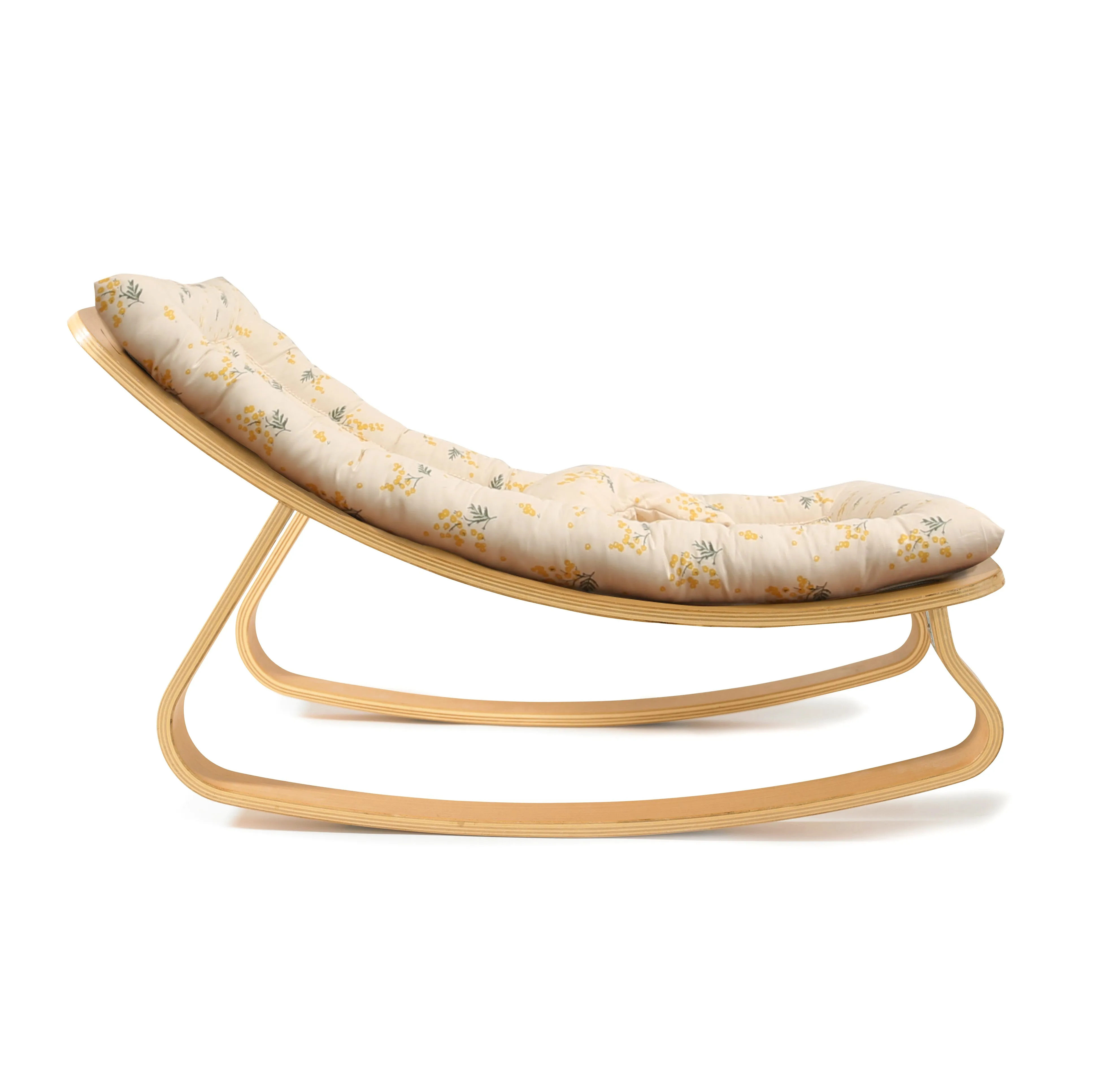 Charlie Crane LEVO Baby Rocker - Beech Frame with Mimosa Fabric