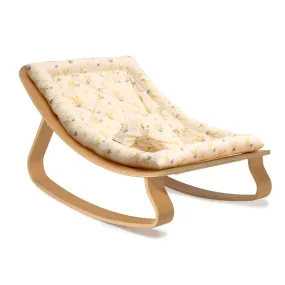 Charlie Crane LEVO Baby Rocker - Beech Frame with Mimosa Fabric