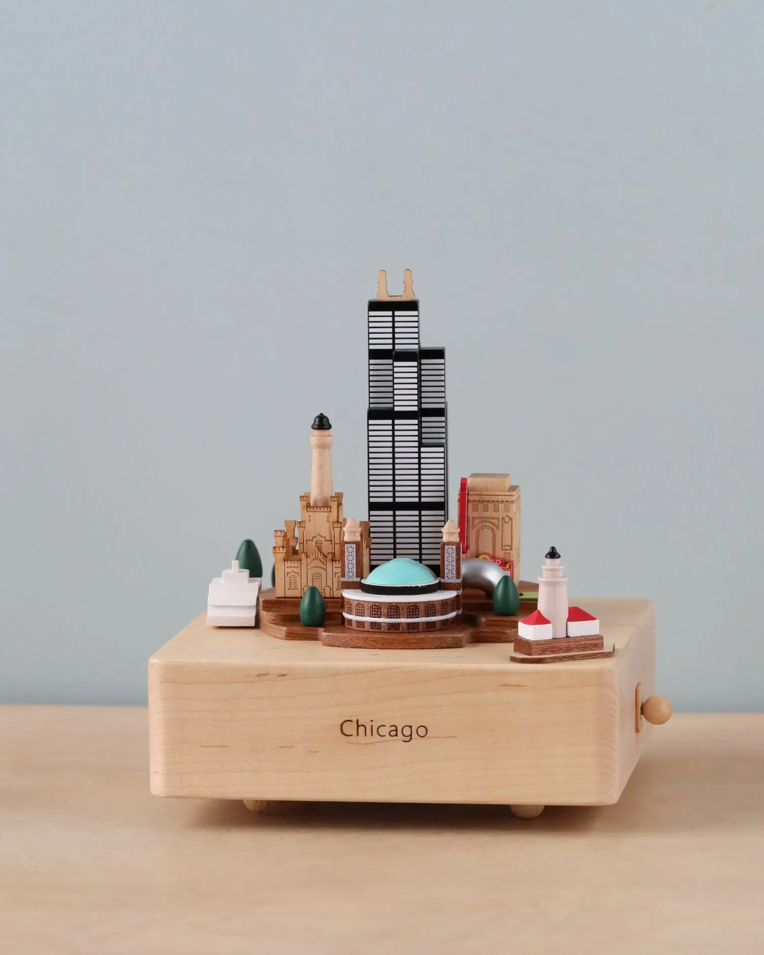 Chicago Wooden Music Box