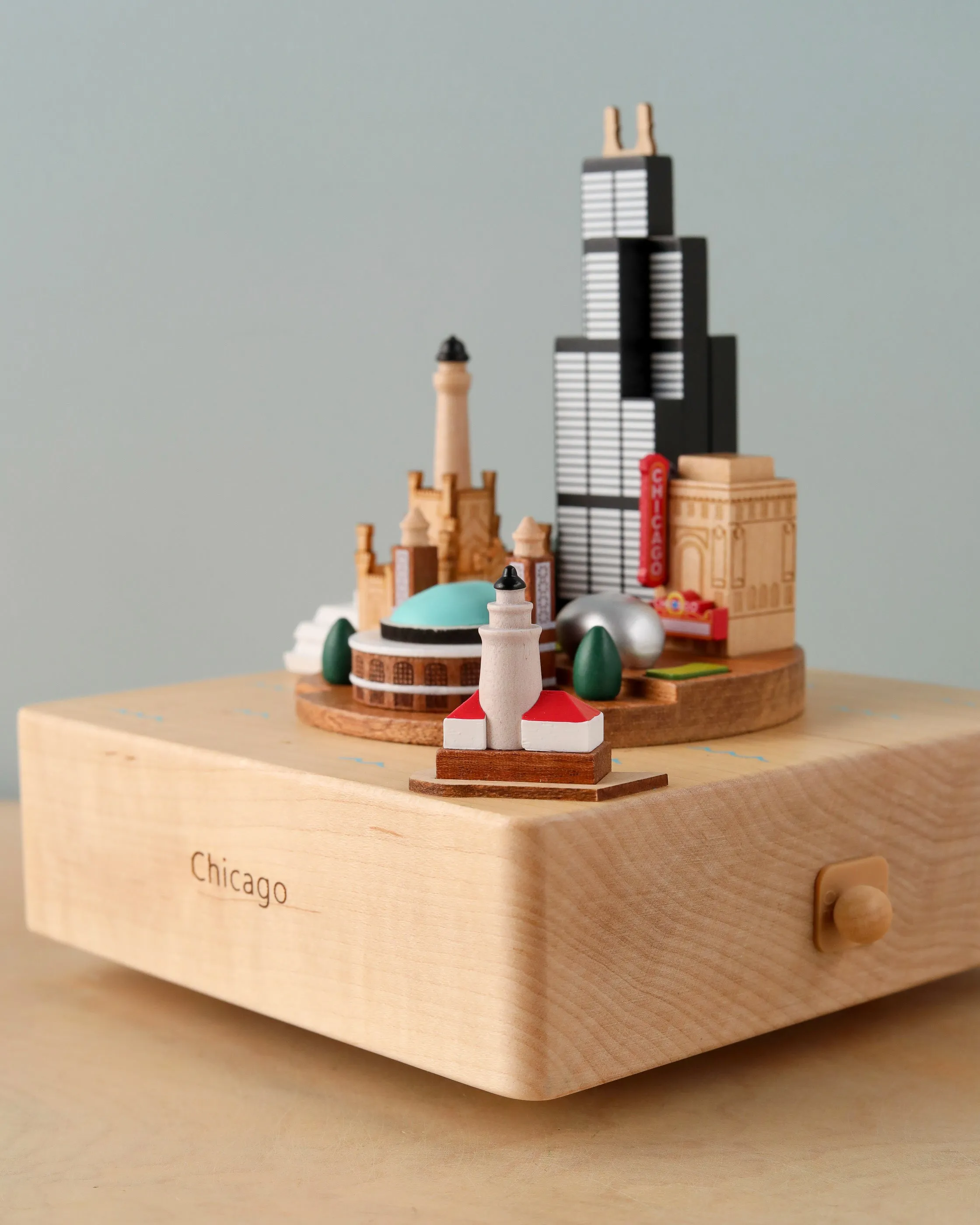 Chicago Wooden Music Box