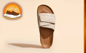 Cork Slides : Tan-White