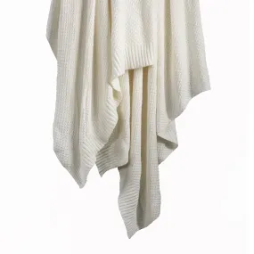 Cotton Knit Blanket - White