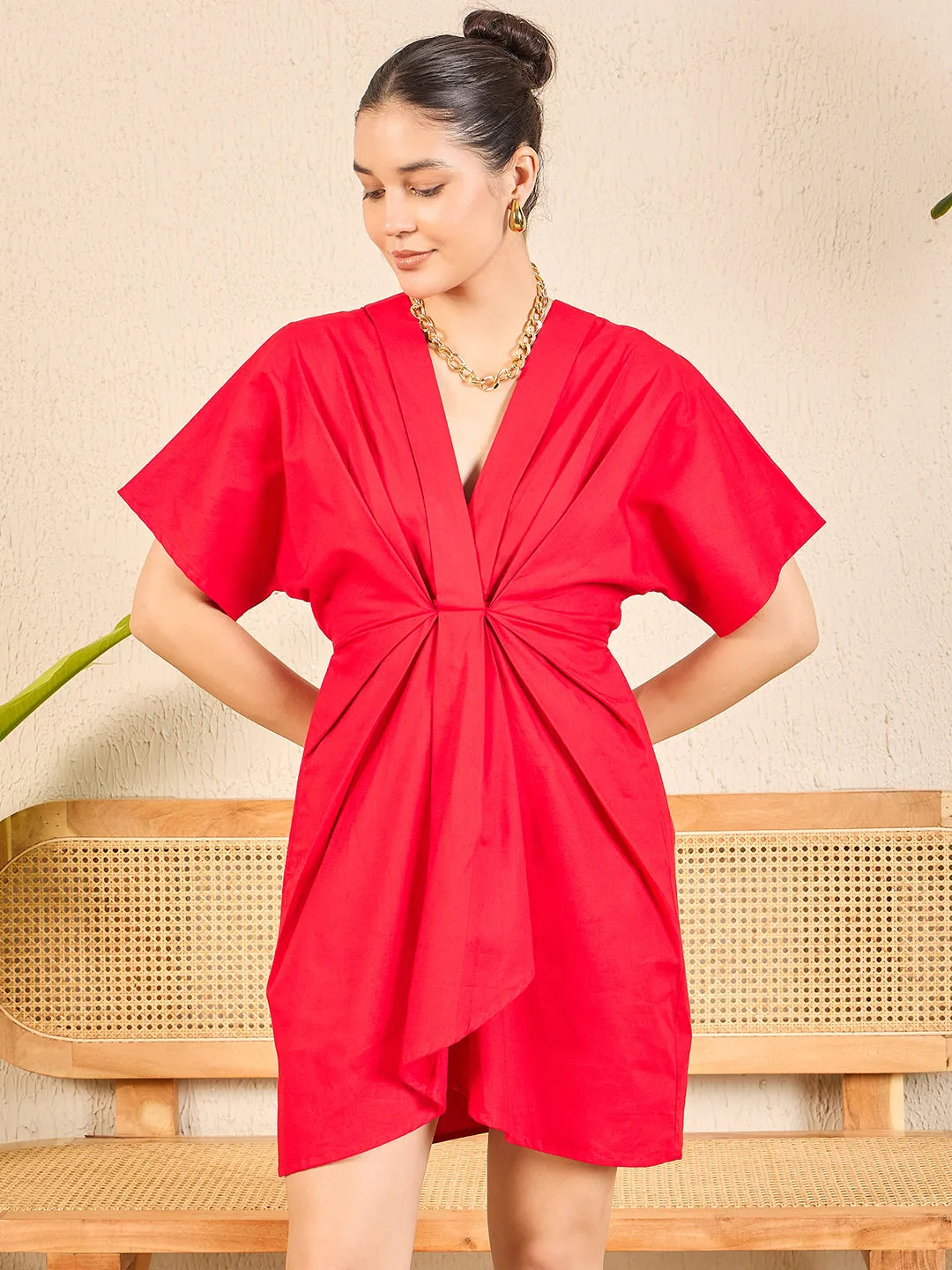 Cotton Poplin Kimono Sleeve Dress