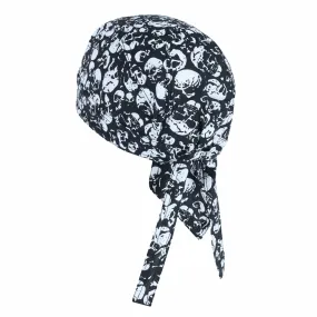 CTM® Cotton Premium Lined Skull Print Do Rag