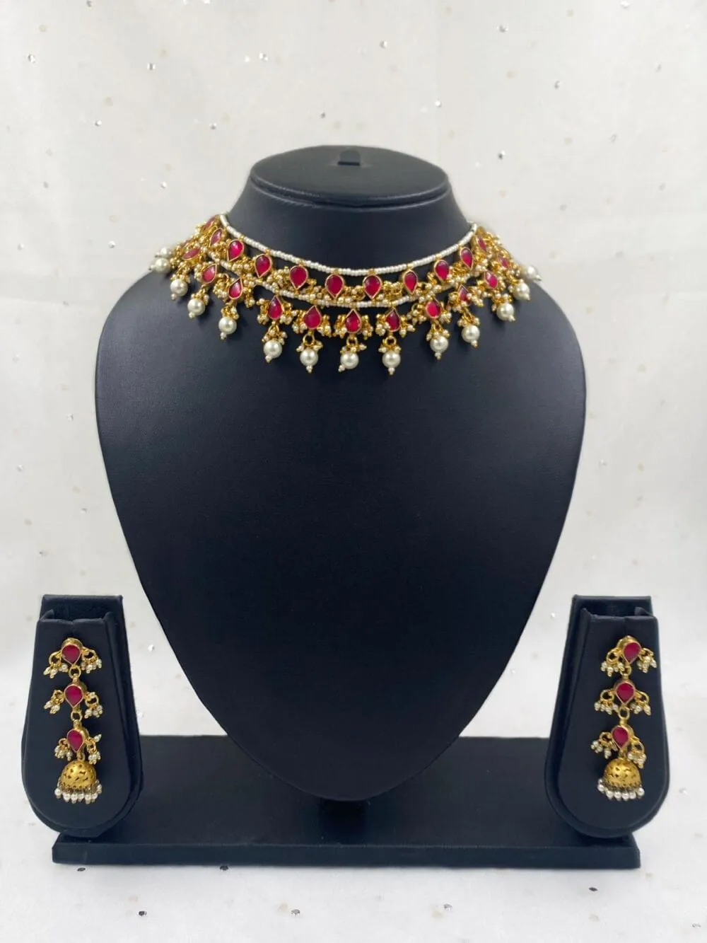 Designer Handmade Delicate Jadau Necklace Set For Weddings By Gehna Shop