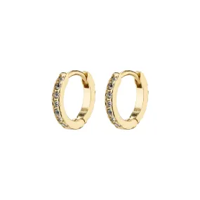 EBNA mini crystal huggie hoops gold-plated