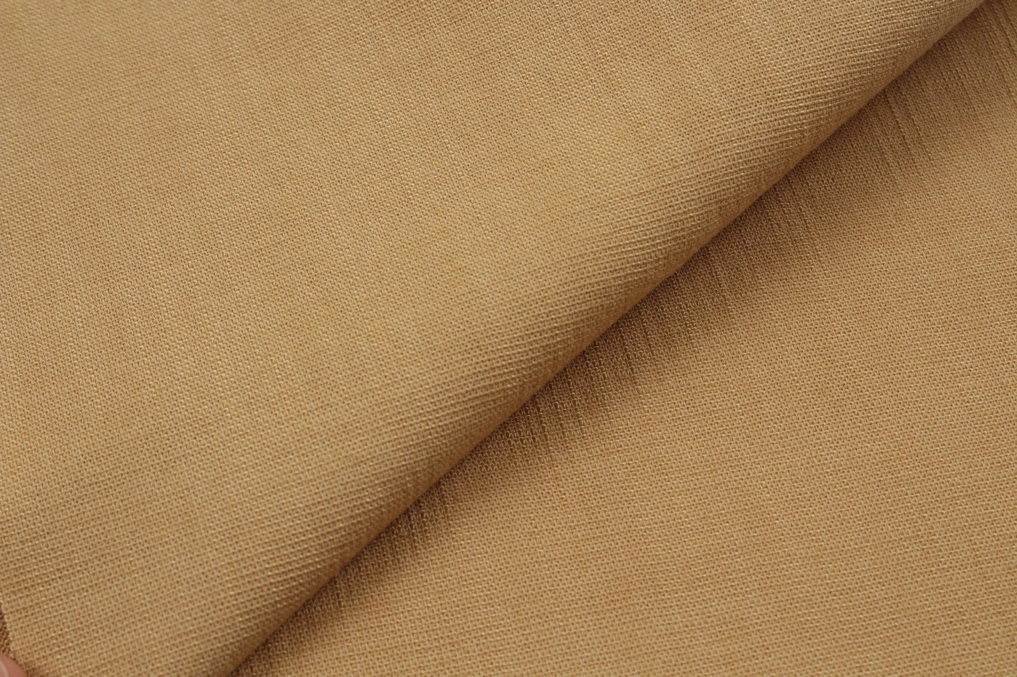 Ecovero Viscose and Cotton Slubbed Fabric - Camel Brown