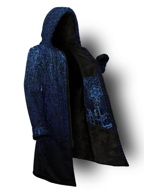 Egyptian Glyphs (Blue) Cyber Hooder Cloak