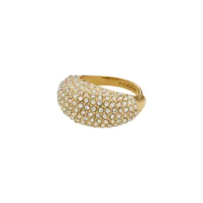 FOCUS recycled crystal ring gold-plated