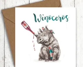 Funny Rhino-Winoceros Card