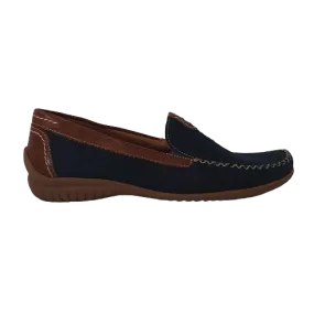 Gabor Leather Moccasins - 46.090-46 - Navy/ Tan