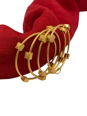 Gold Plated Simple Chudi Bangle Set Of 4 For Women By Gehna Shop