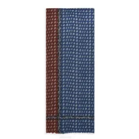 Hartford Woven Scarf - Navy & Wine