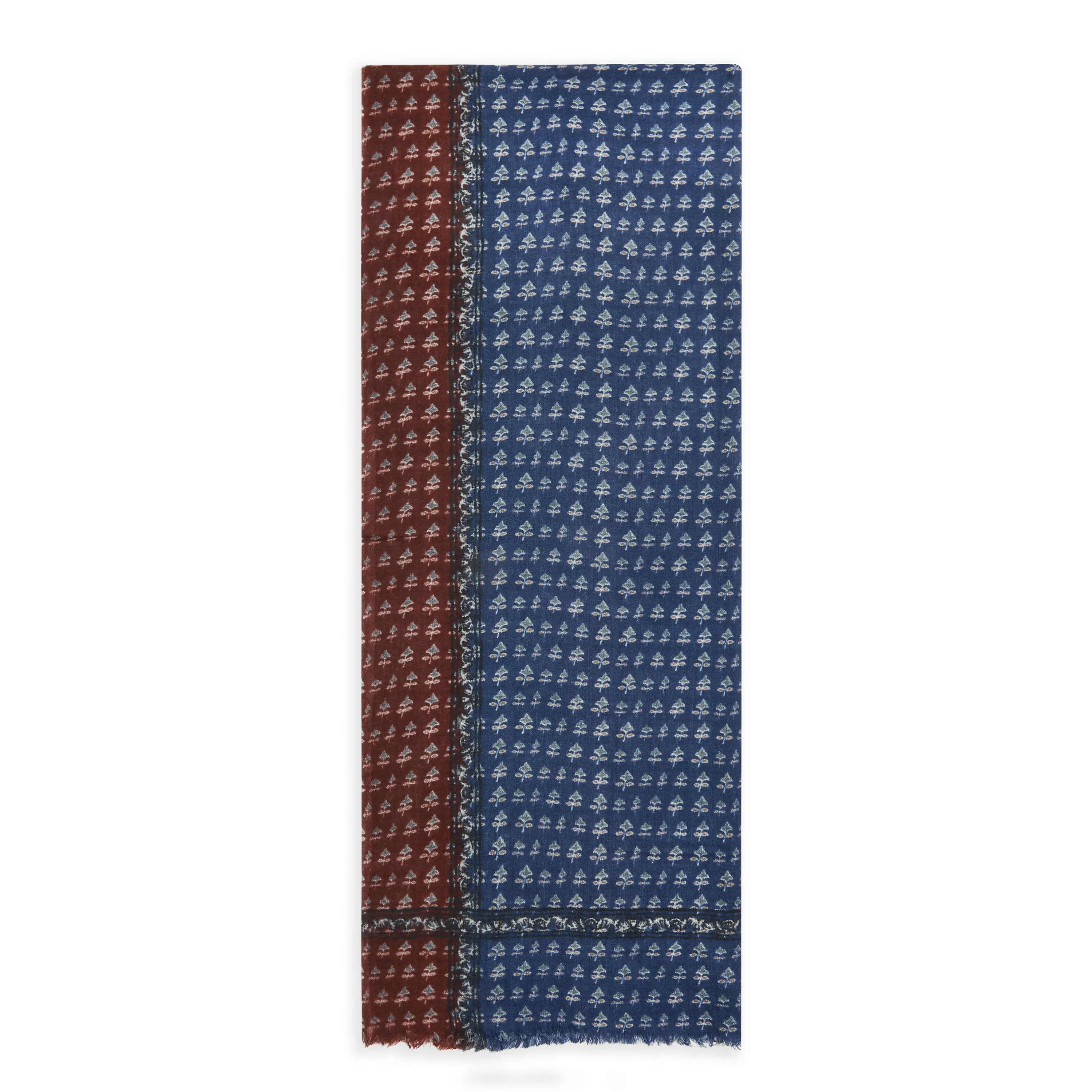 Hartford Woven Scarf - Navy & Wine