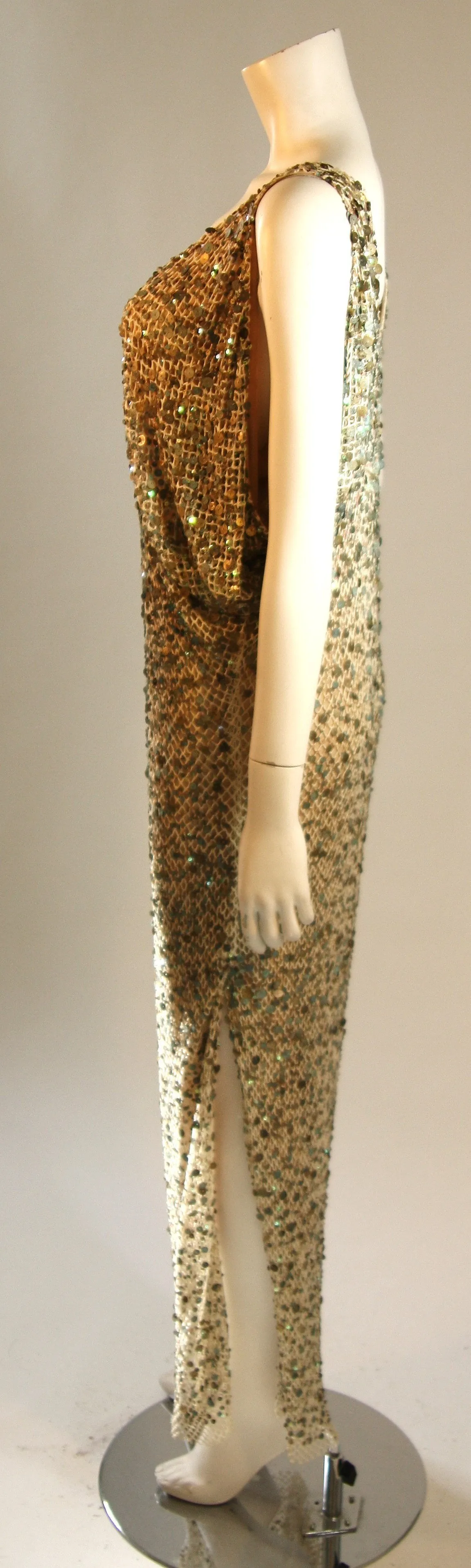 HEIKE JARICK Weathered Paillettes Bronze Dress Size 12