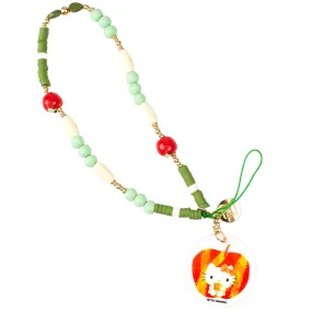 Hello Kitty Apple Beaded Charm Mobile Phone Wrist Strap