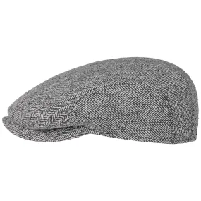 Herringbone Silk Driver Flat Cap by Stetson