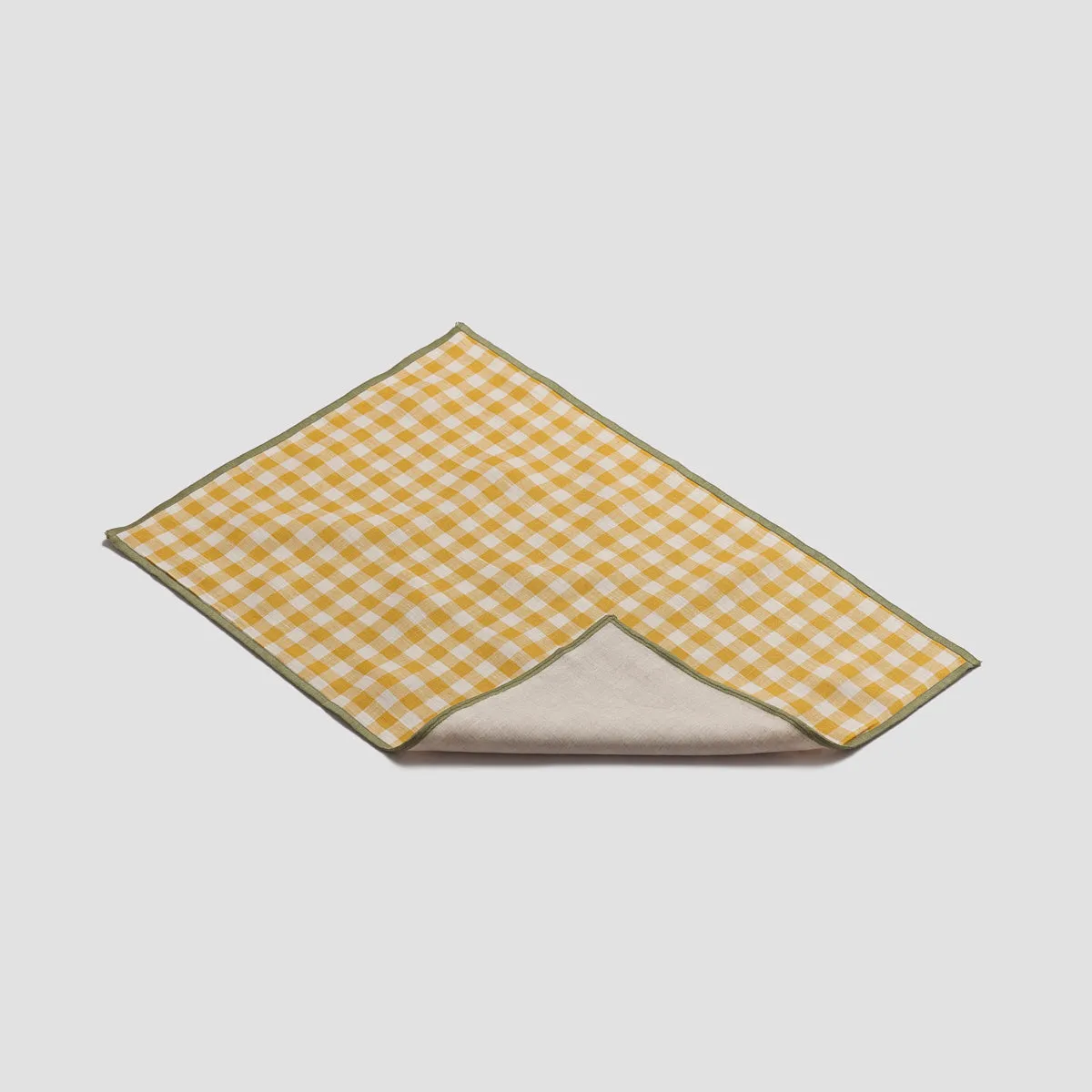 Honey Gingham Linen Placemats Set of 4