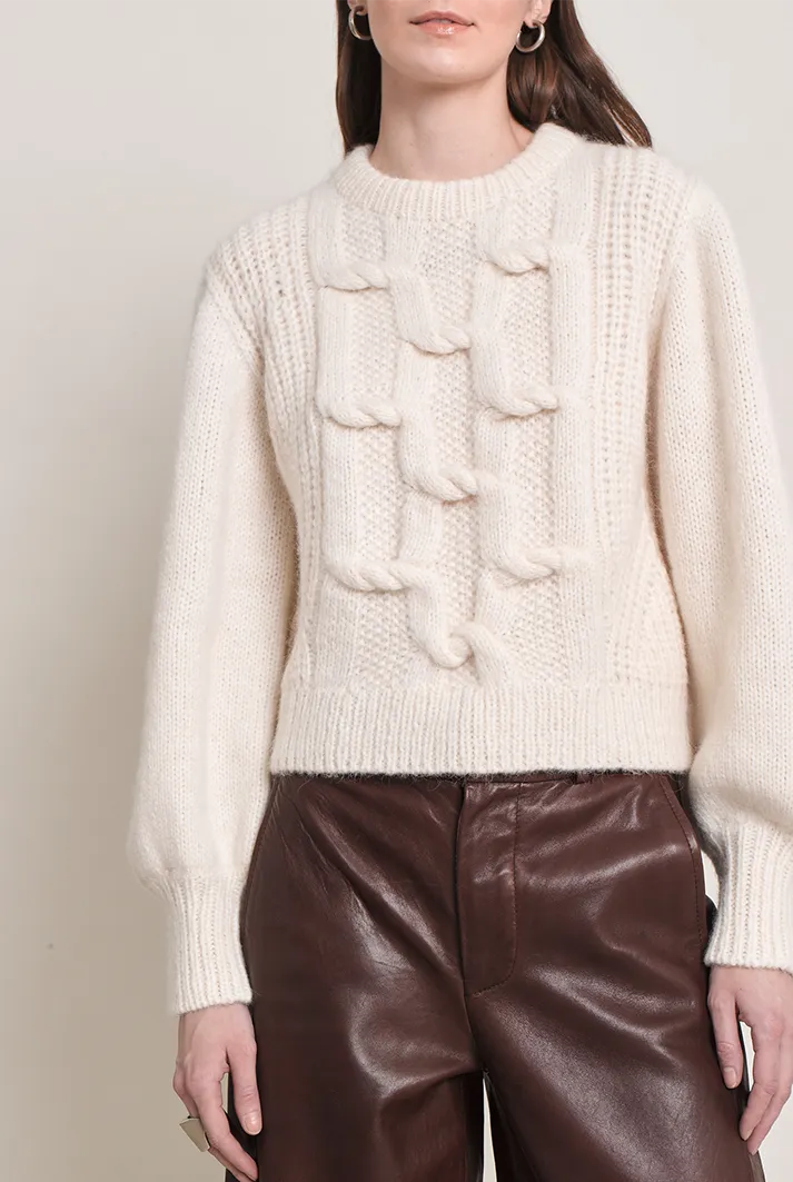 Marlowe Cable Knit Crew Sweater