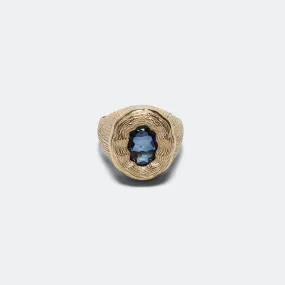 Mirror Ring - 9K Gold/Blue Sapphire