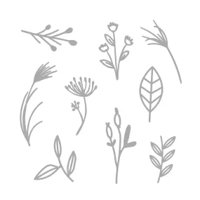 Monochrome Botanical Fabric Decal