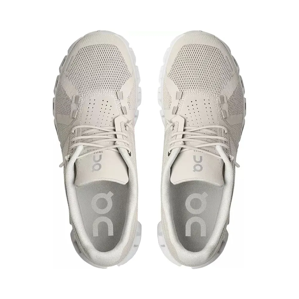 On Women's Cloud 5 Sneaker in Pearl/White