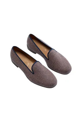 Pink Cawdor Tweed Wool Slipper