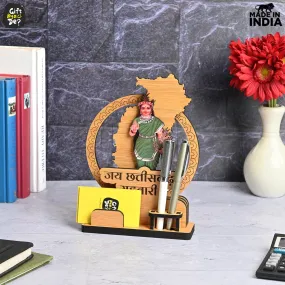 Political Pen Stand and Card Holder | Chhattisgarh Mahtari | Chhattisgarh Map Mementos