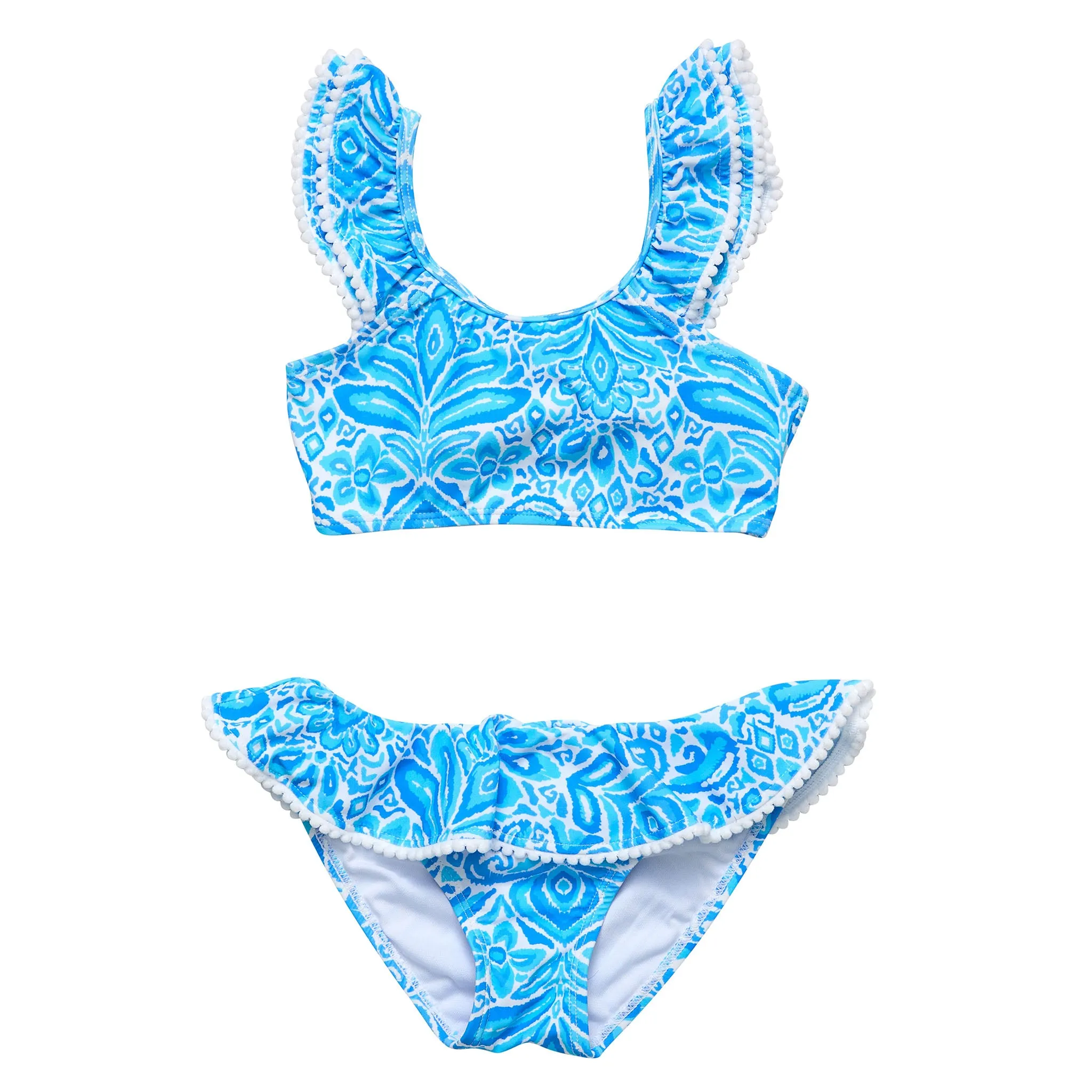 Santorini Blue Frill Crop Bikini