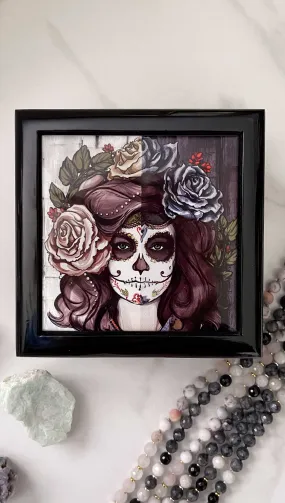 Sugar Skull Mashup - Black Keepsake Box