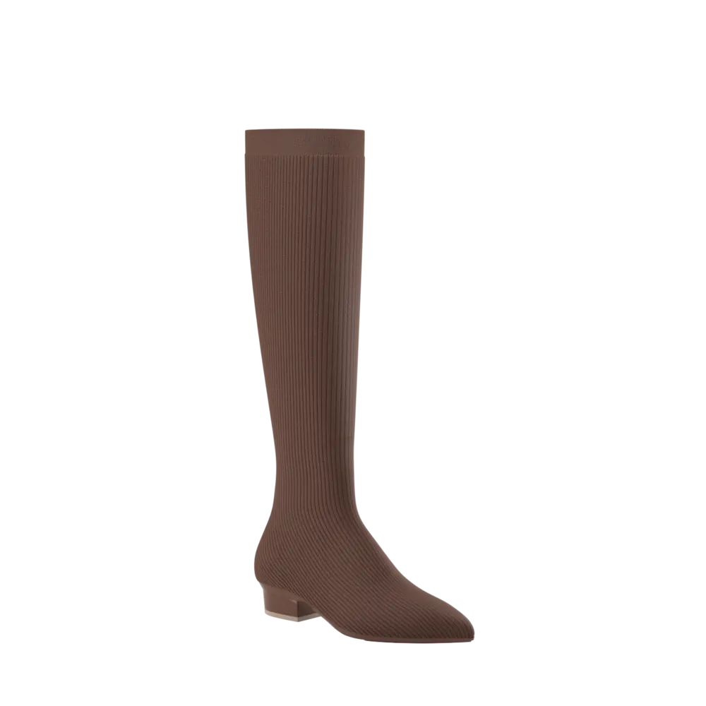 The Knee High Boot Walnut Knit   Stiletto Heel Kit 3 Walnut