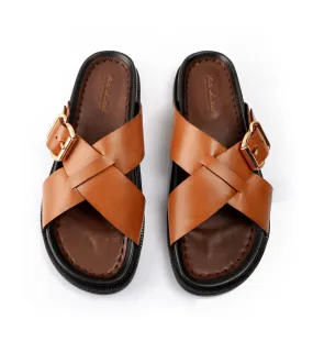 Torino Leather Slippers - Tan