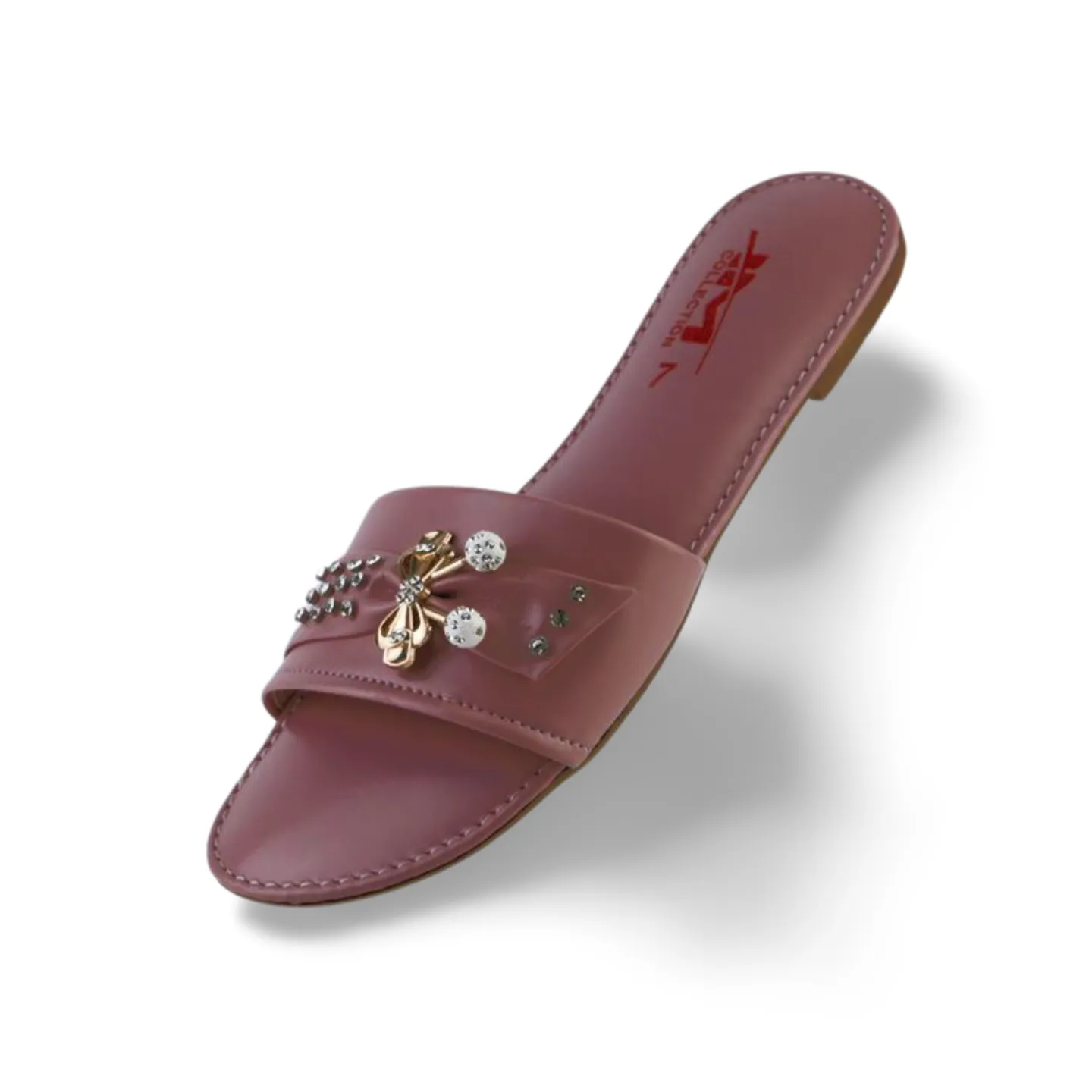 Trendy Soft Women's Slide Slippers With Beautiful Rhinestone Diamond Bow Decoration