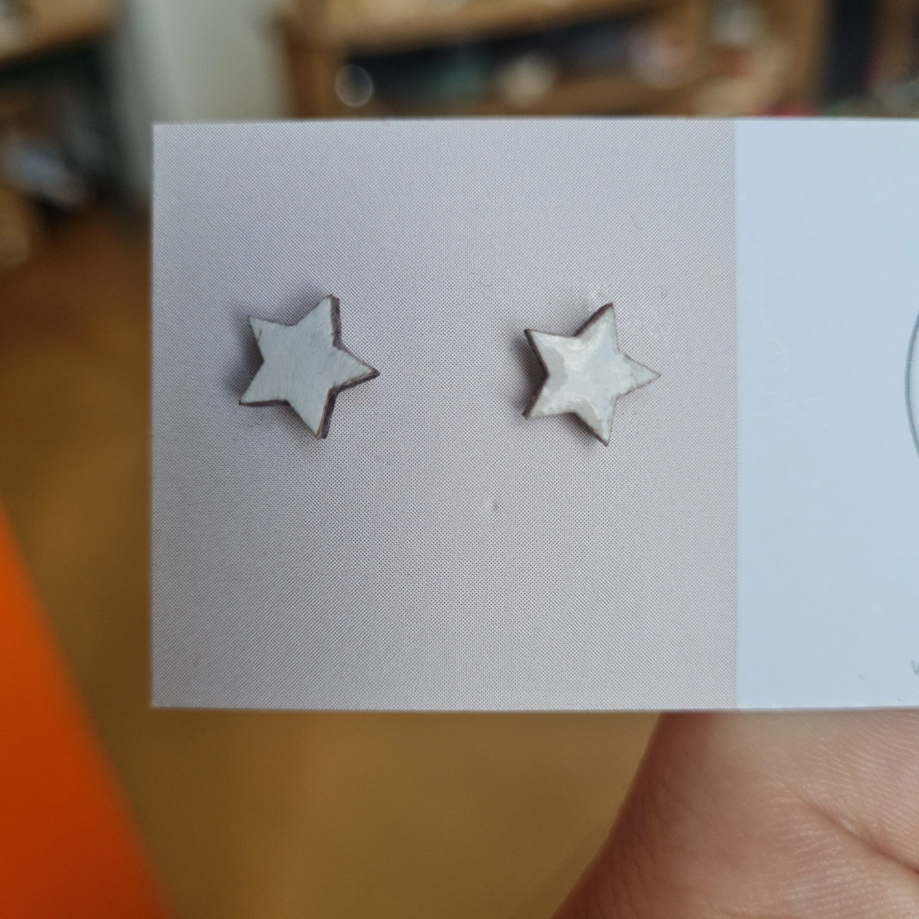 Wood Moon - Star studs